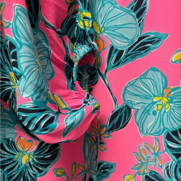 NWOT Lilly Pulitzer Lucee Long Sleeve Dress "Pink Isle Blooming For You" Sz L - Picture 5 of 8